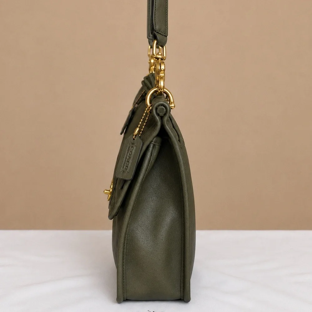 Vintage COACH WILLIS Loden Green Top Handle Turn Lock Bag 9927 COA NWT